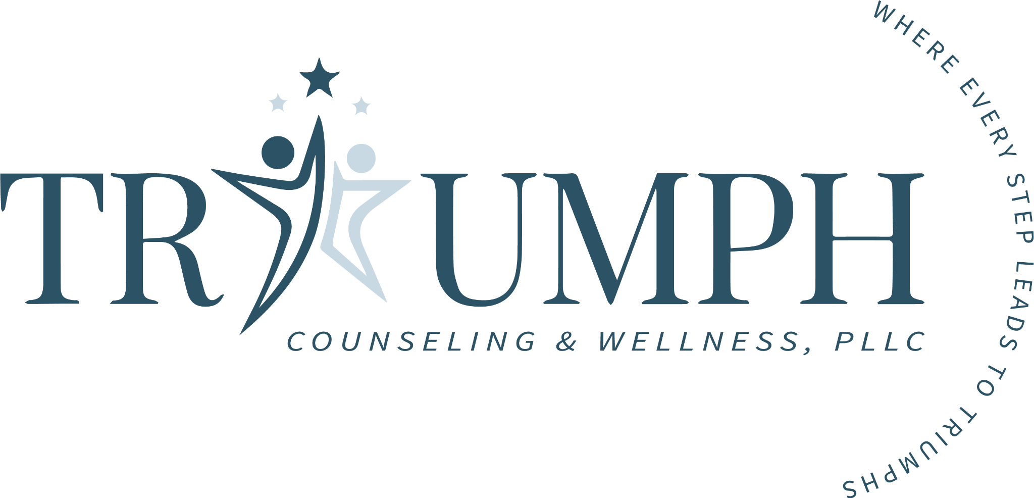 Triumph Counseling and Wellness, PLLC logo — Where Every Step Leads to Triumph
